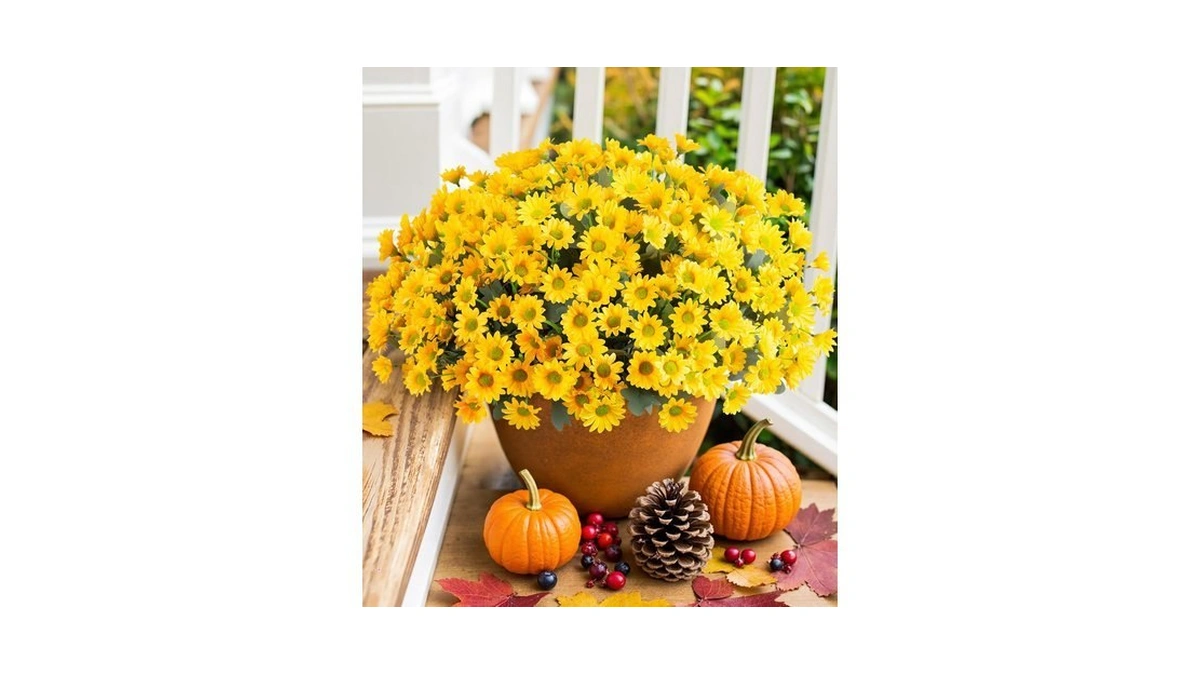 Daisy Artificial Flowers For Outdoors Fall Autumn Decoration, 6 Bundles