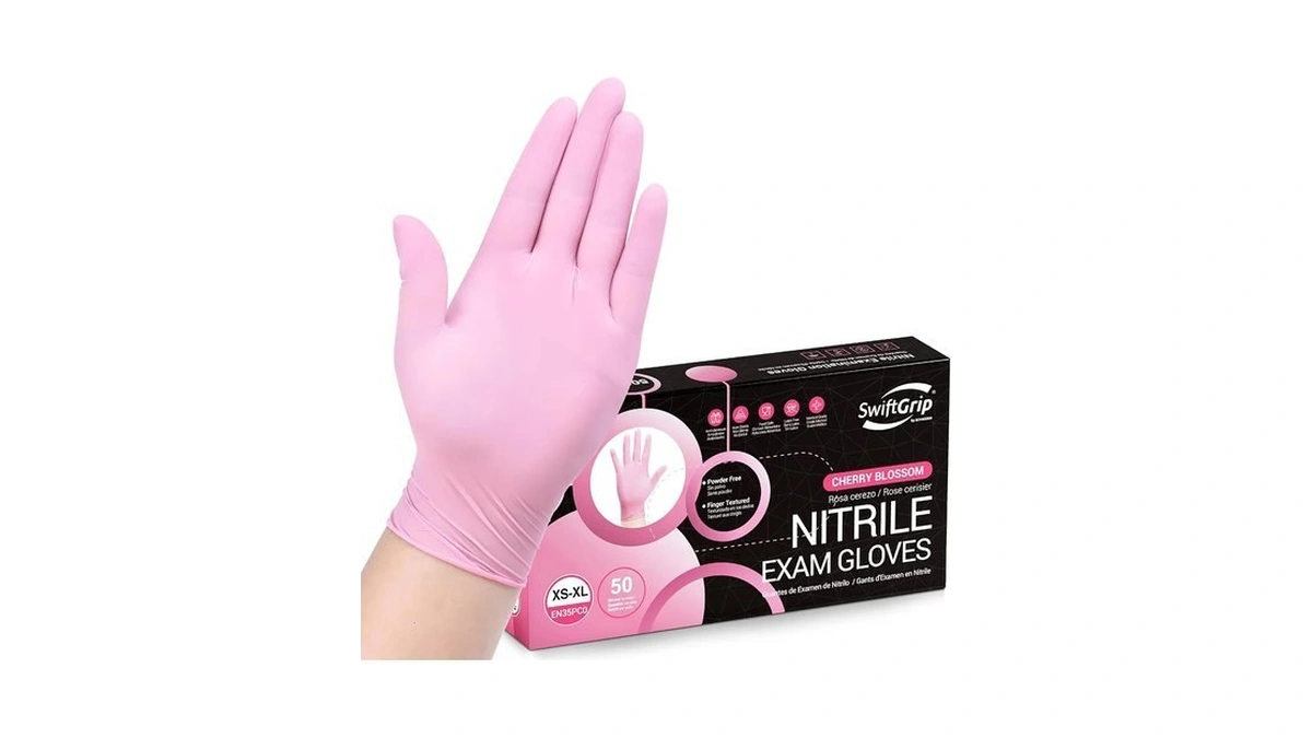Swiftgrip Nitrile Disposable Gloves - Medical Exam Gloves, Latex Free,