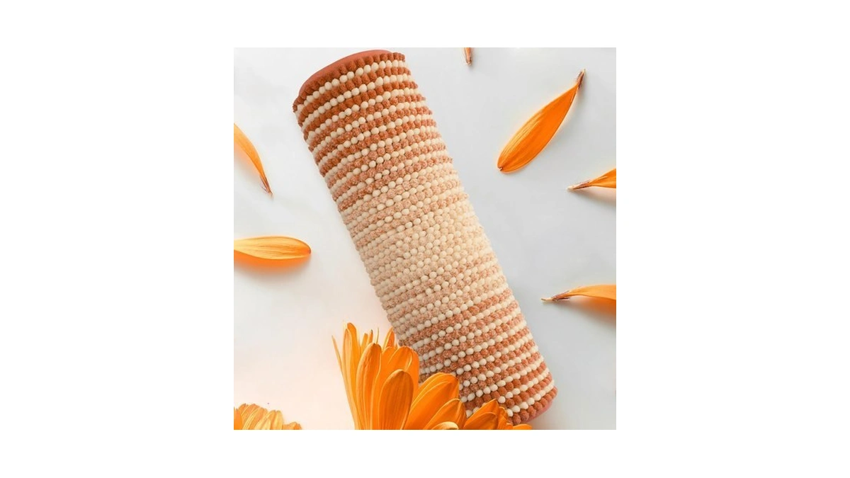 Bsicpro Fall Bathroom Rugs, 17x24 Chenille Bath Mats, Pumpkin Orange