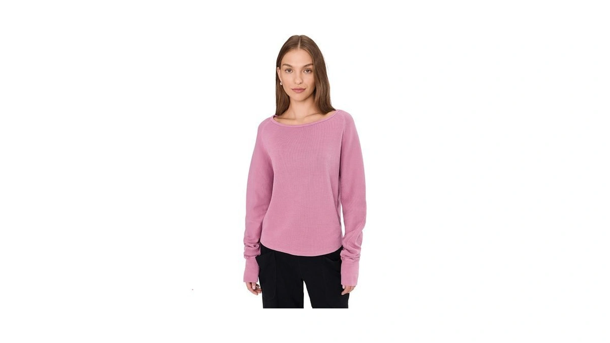 Free People Womens Jess Long Sleeve Orchid Combo M