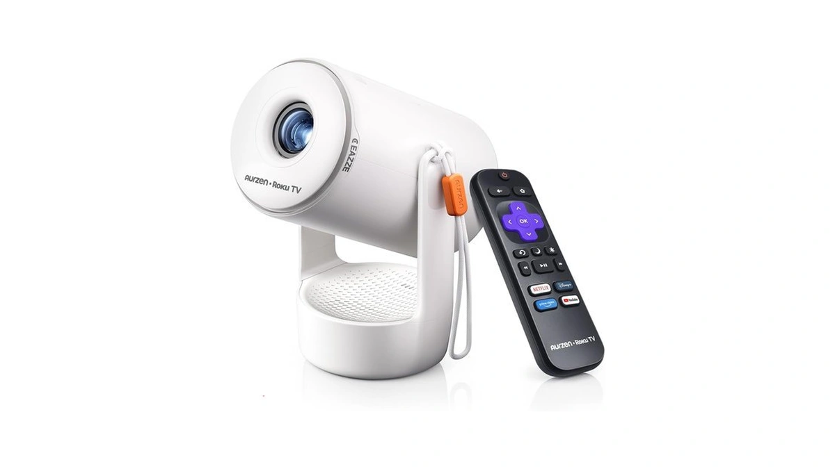 Aurzen Roku Tv E1r Smart Portable Mini Projector With Wifi