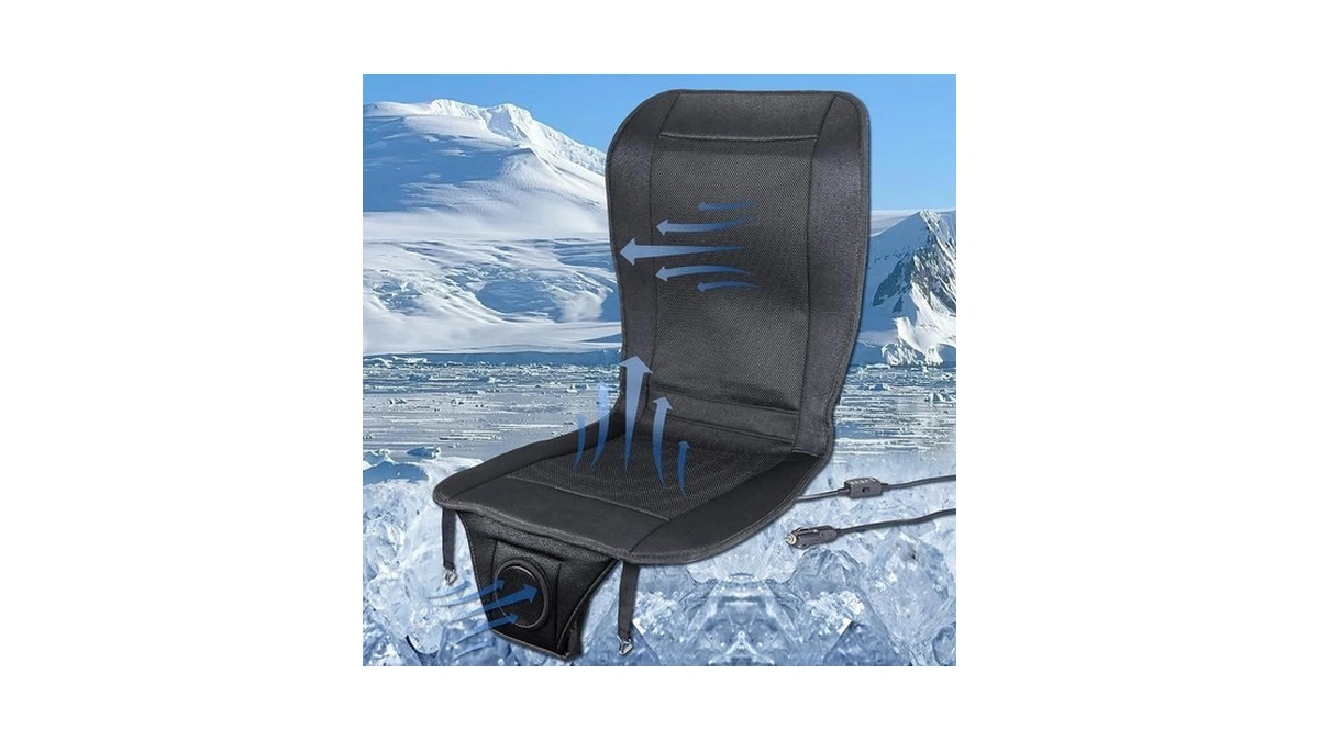 Premium Tech Cooling Car Seat Cushion - Black 12v Adjustable
