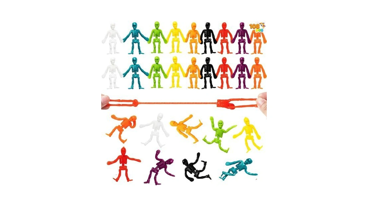 Joyin 72 Pcs Halloween Stretchy Skeletons, Halloween Stress Relief Toys