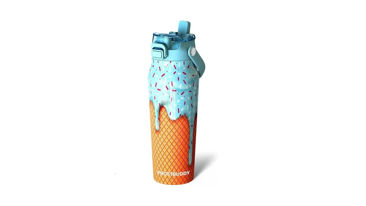 Frost Buddy 24 Oz Insulated Water Bottle With Straw And