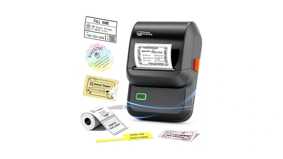 Ponek Label Maker Machine With Tape, 2 Inch Bluetooth Label