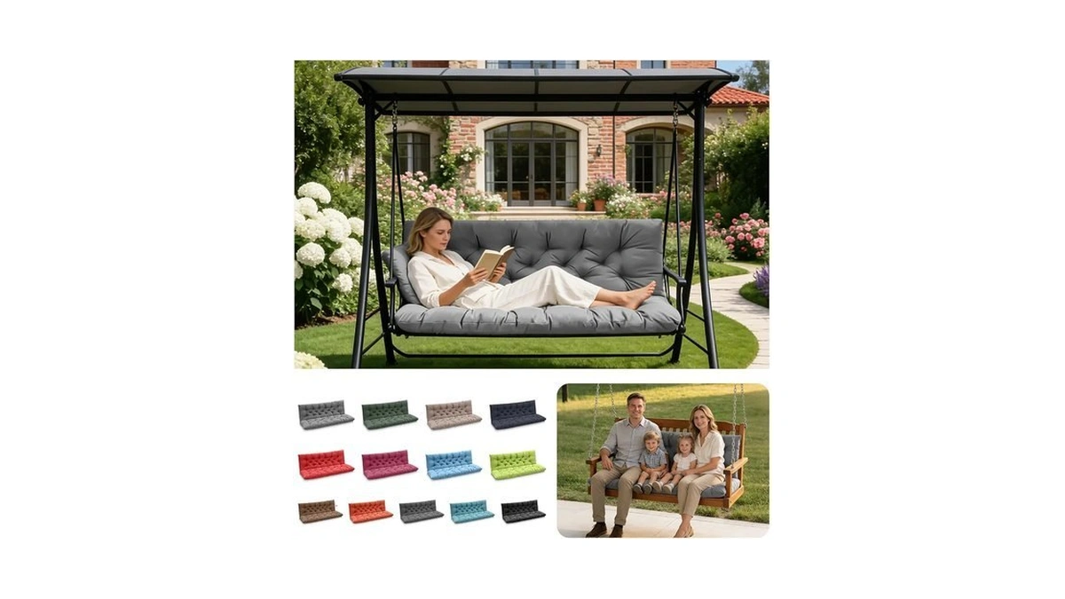 Lcyy.tg Porch Swing Cushions, Outdoor Swing Replacement Cushions 3 Seater