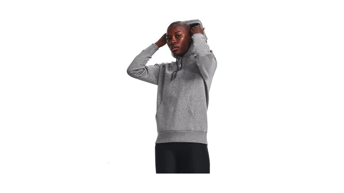 Under Armour Women's Rival Fleece Hoodie, 025 Gray, Sm