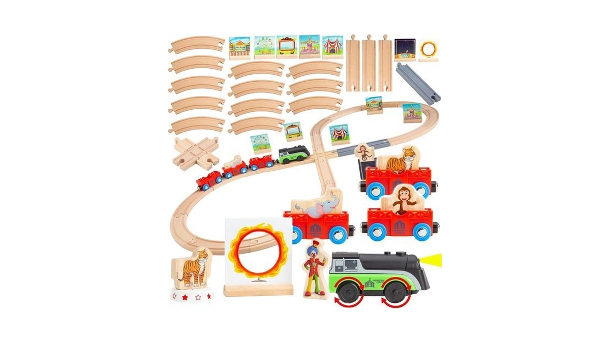 Wooden Train Set Magnetic Battery Operated Train Car With Wooden