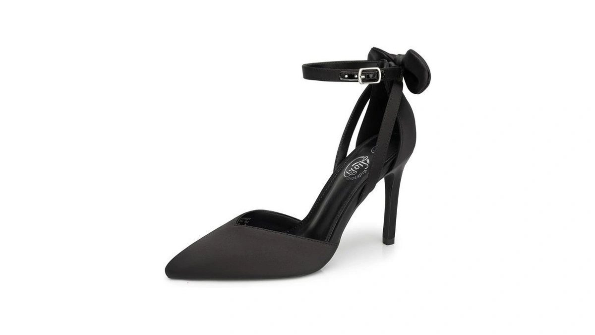 Trary Black Heels For Women Closed Pointed Toe Heels Women's