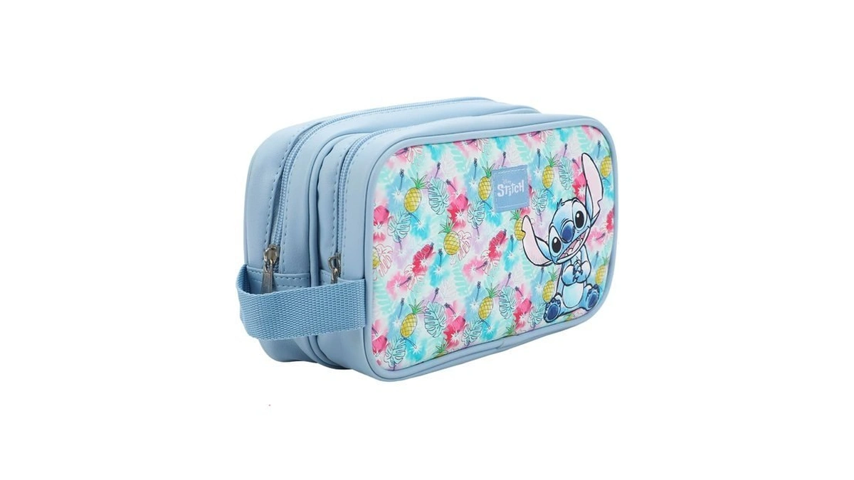 Bioworld Disney Stitch 9" Dual Compartment Toiletry Bag