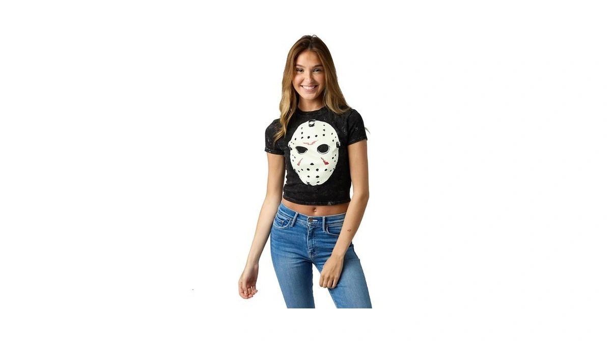 Bioworld Friday The 13th Hockey Mask Women's Gray Mineral Wash
