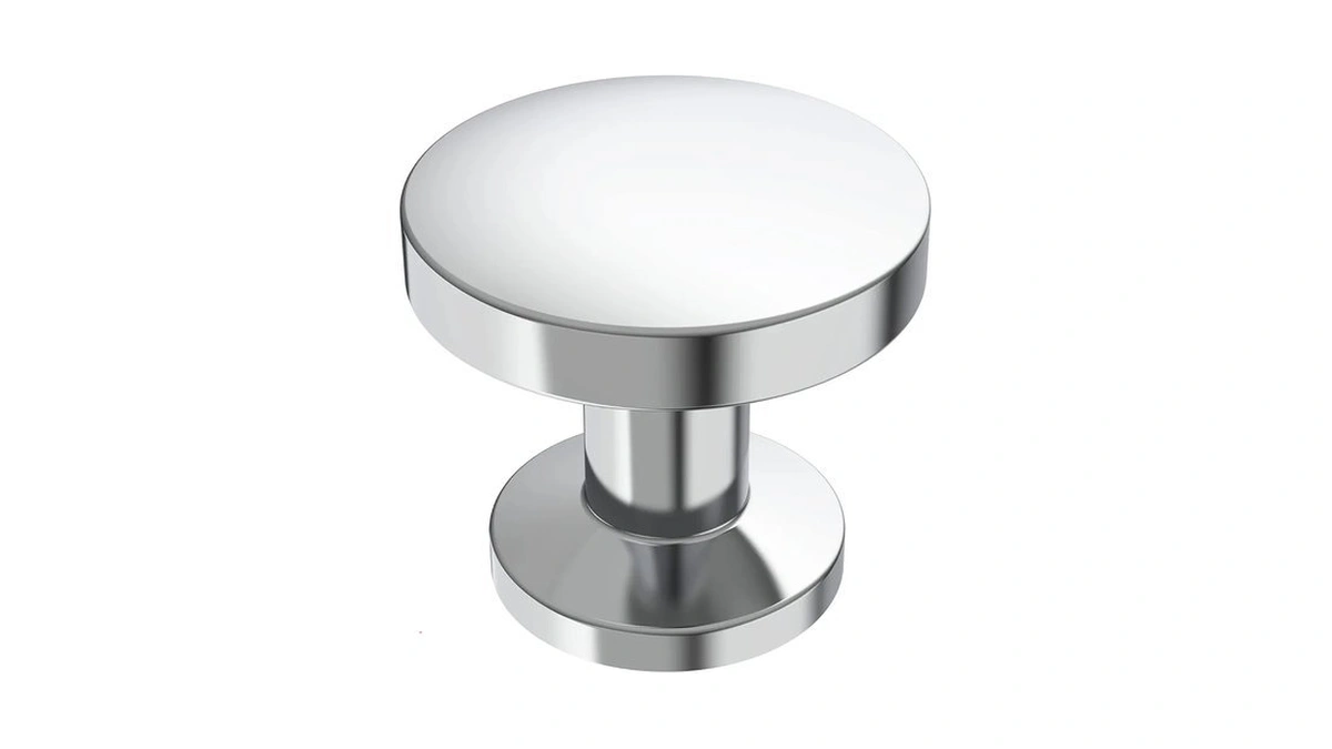 Alzassbg Polished Chrome Round Cabinet Knobs 10 Pack, Al6044cp
