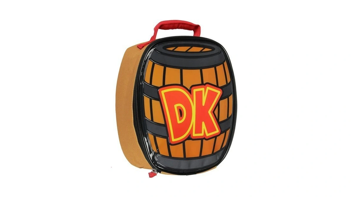 Bioworld Nintendo Donkey Kong Dk Barrel Shaped Insulated Lunch Bag
