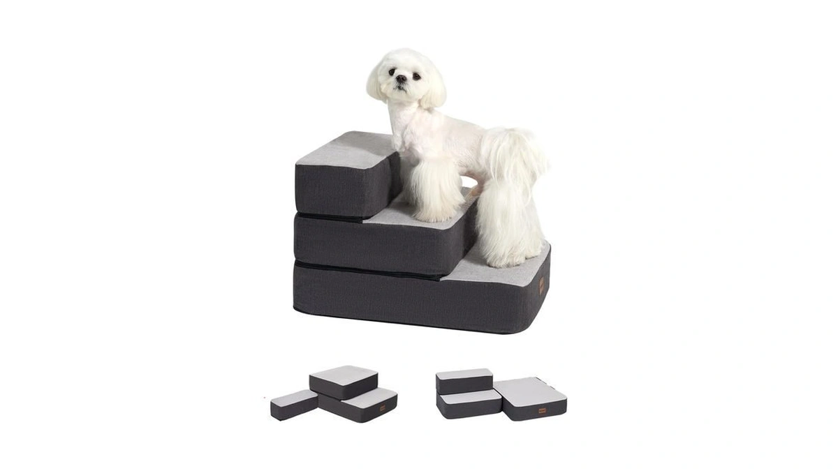 Garnpet 3-step Adjustable Dog Stairs For Sofa And Couch, Dog