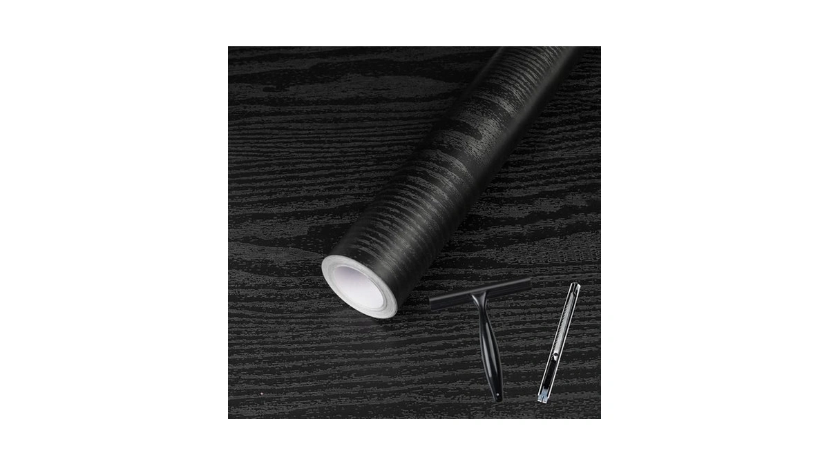 Abyssaly Black Wood Grain Contact Paper Peel And Stick Wallpaper