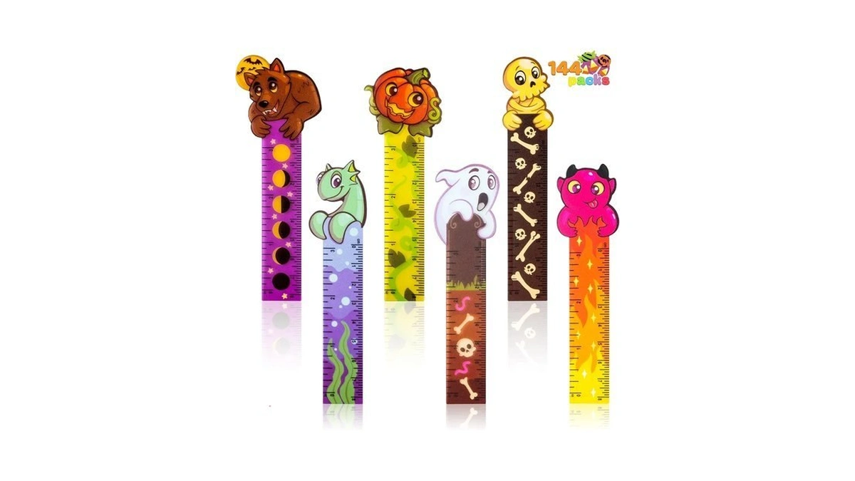 Joyin 144 Pcs Halloween Bookmark Rulers, Ruler Markers Party Favor