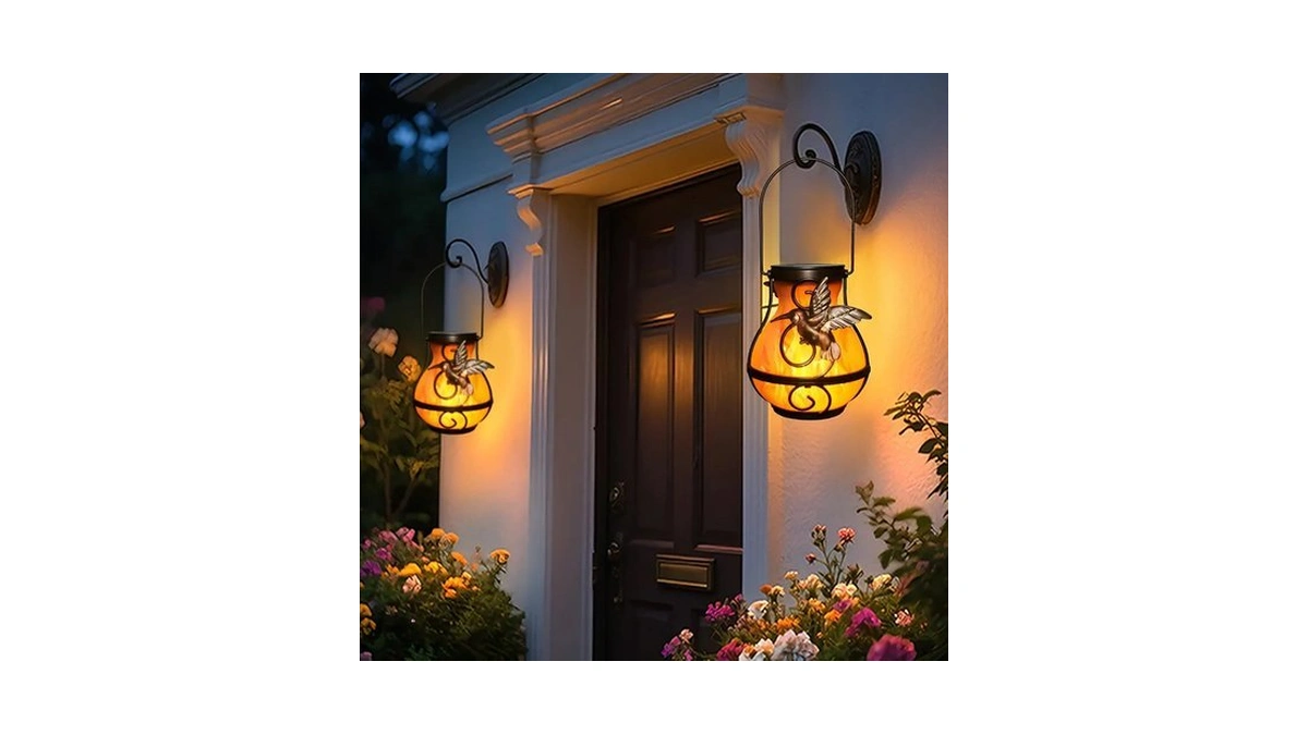 Fermionix 2-pack Solar Lights Outdoor Decorative Lanterns - Hanging Flame