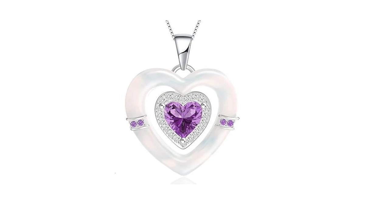 Sterling Silver Birthstone Necklace For Women, Mother Of Pearl Shell