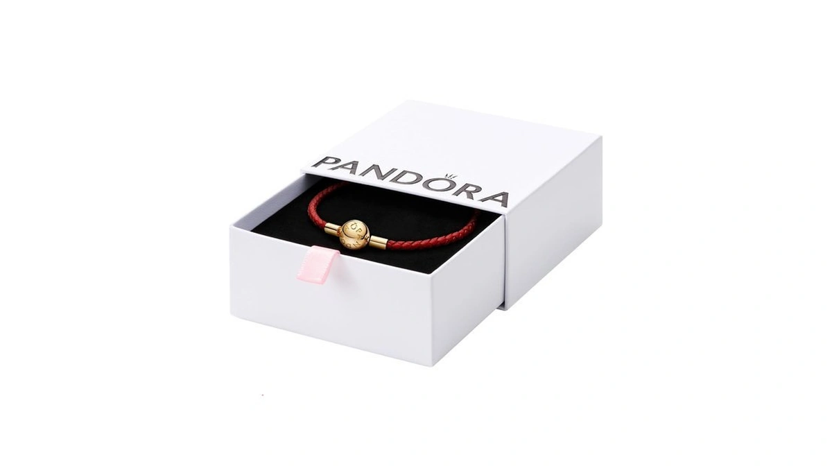 Pandora Moments Red Woven Leather Bracelet, 7.5"