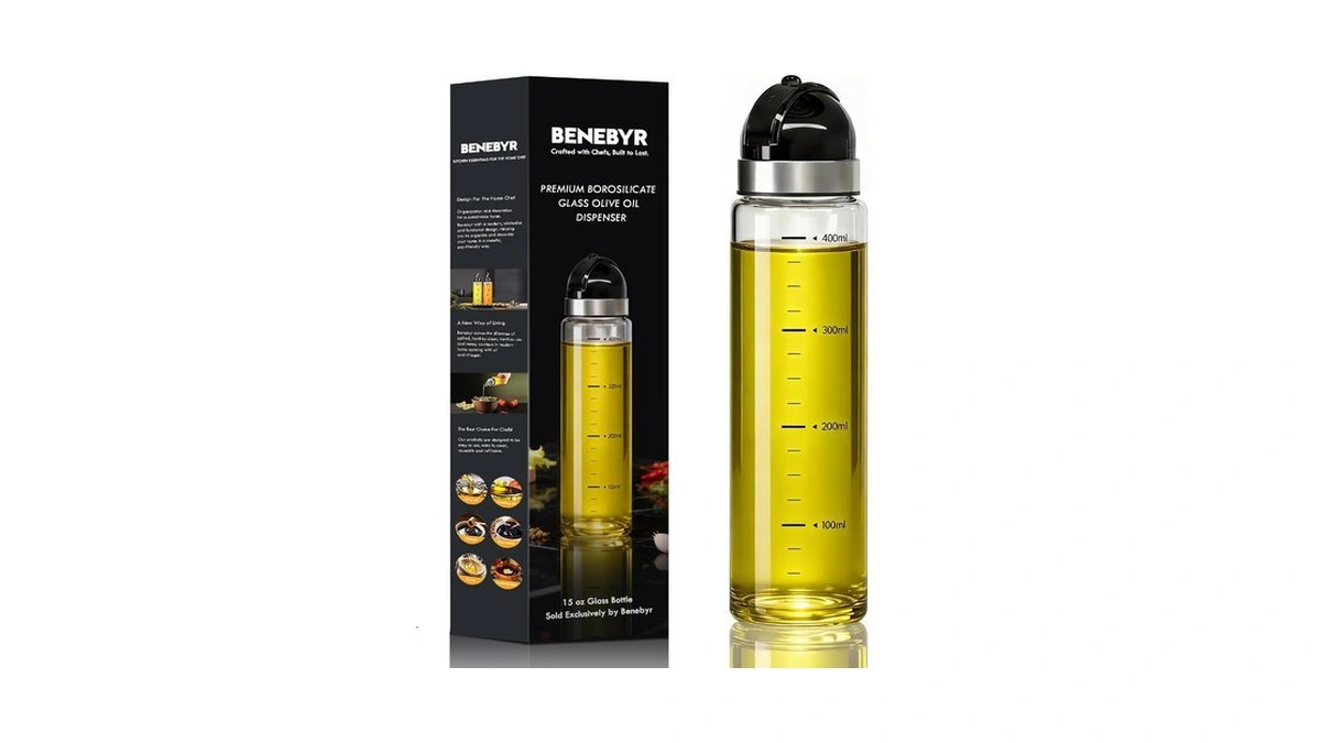 Leakproof Olive Oil Dispenser Bottle With No-...