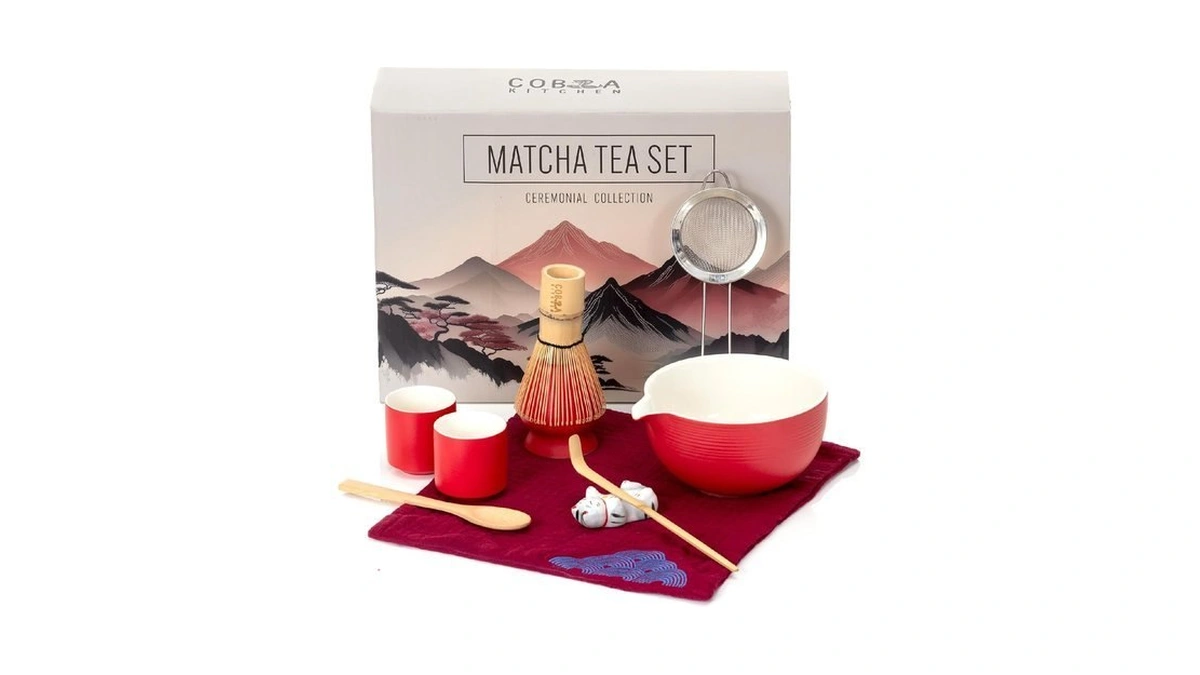 Lucky Red Matcha Tea Set – Japanese Matcha Kit With