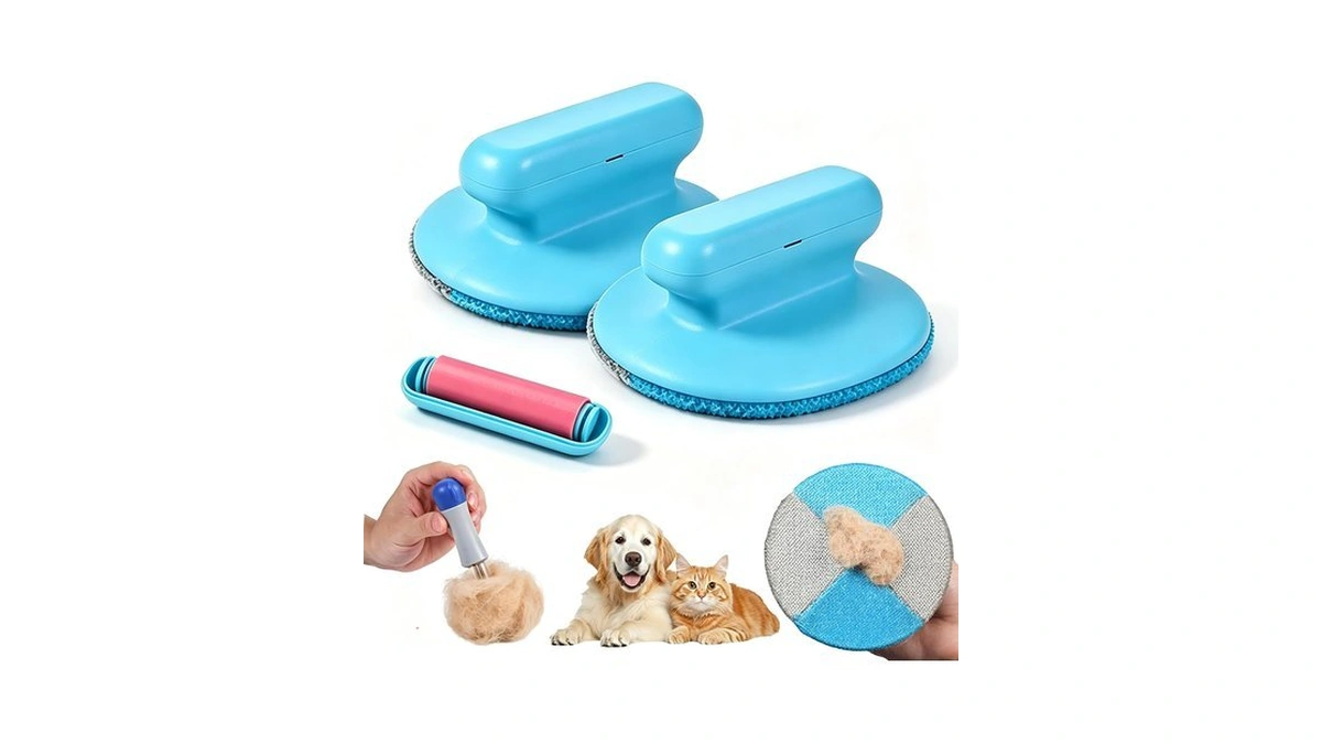 Wortade 2in1 Pet Hair Removal Tool For Dog & Cat,
