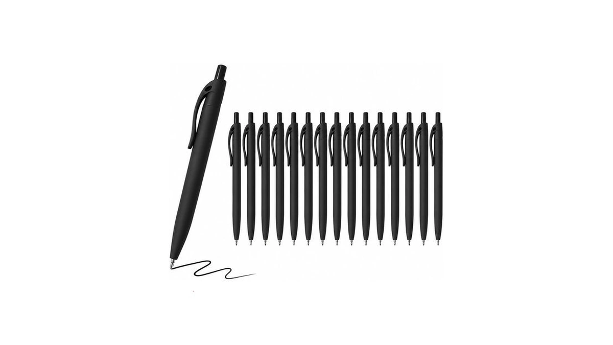 Xwldolmi Ballpoint Pens Black, 1mm Soft Rubber Tip Pens For
