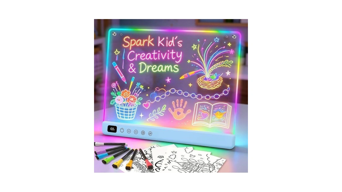 Lumiboard Led Drawing Board With 13 Light Effects, 16" Rechargeable