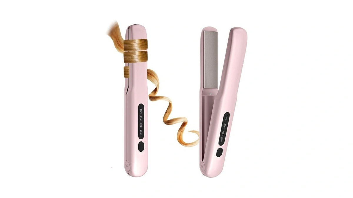 Cordless 2 In 1 Mini Portable Hair Straightener And Curler
