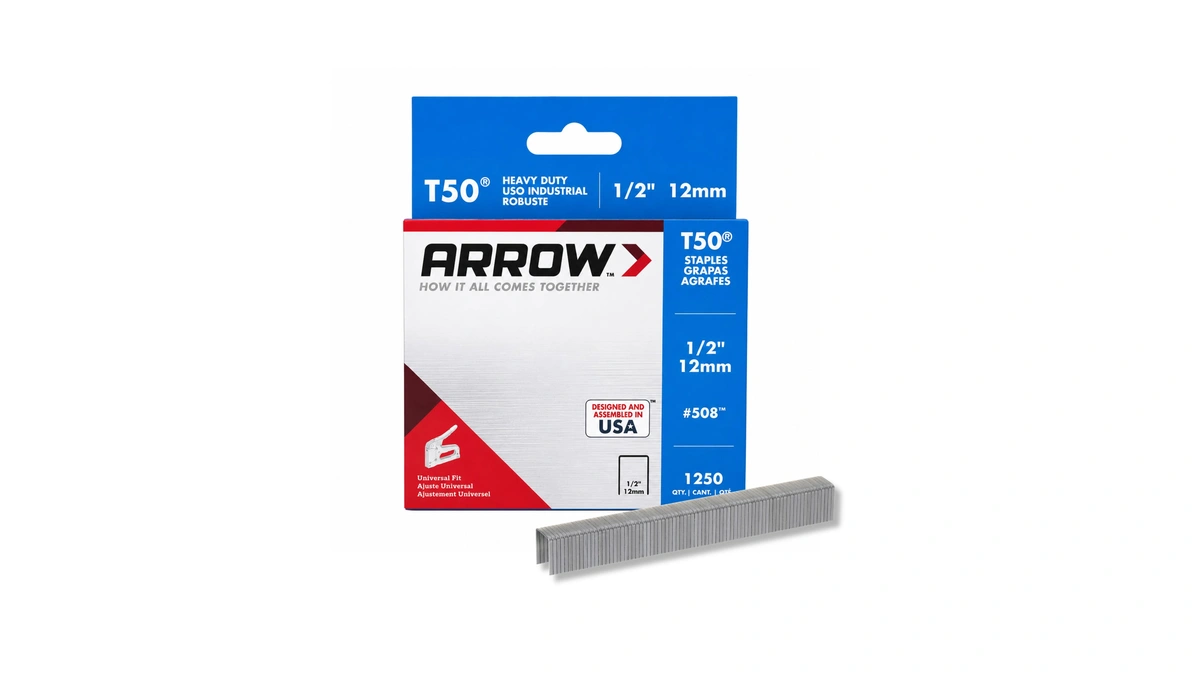 Arrow 508 Heavy Duty T50 1/2-inch Leg Length, 3/8-inch Crown,
