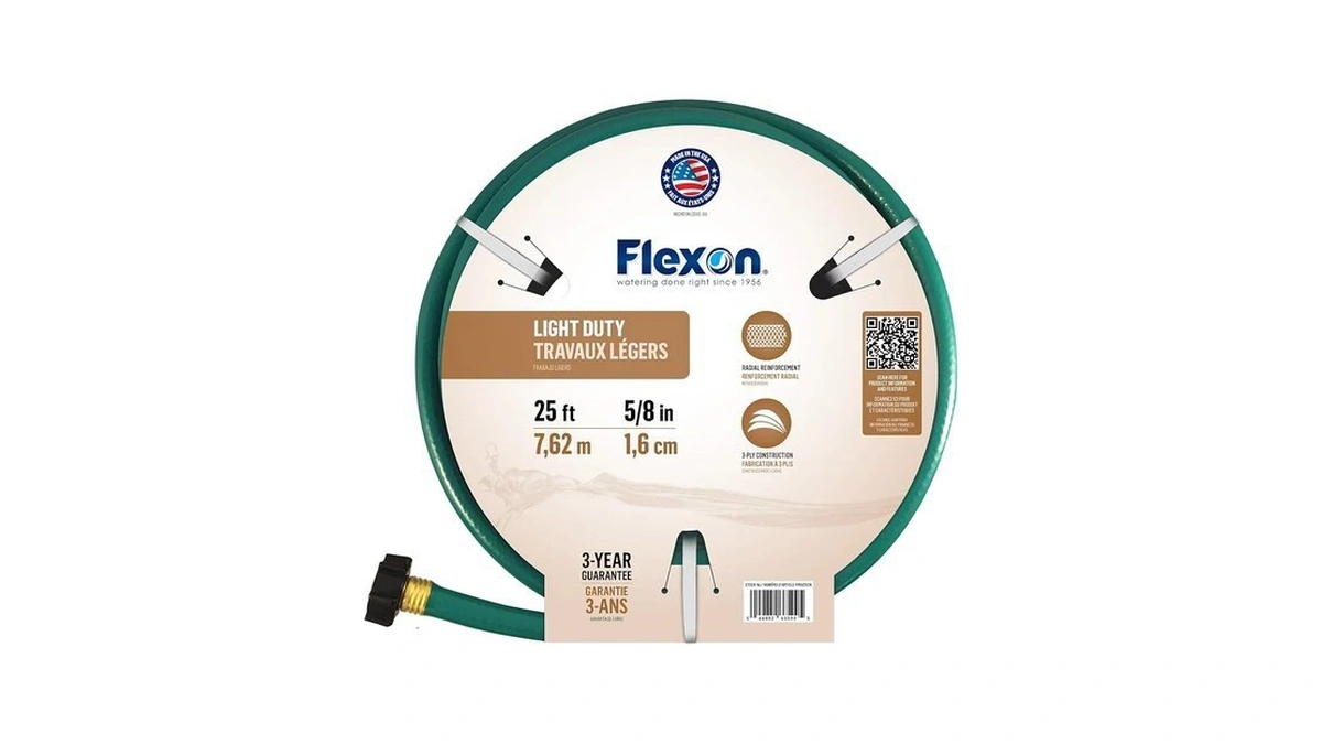 Flexon 5/8-inch By 25-foot Reinforced Garden Hose Fr5825, 25ft, Green