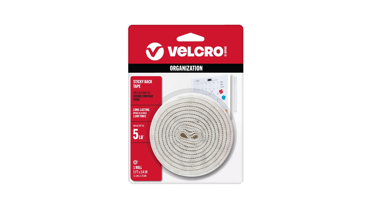 Velcro Brand Sticky Back Hook And Loop Fasteners, White, 5