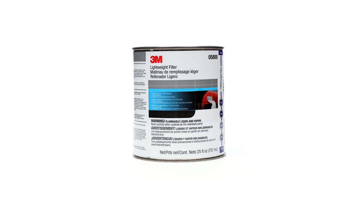 3m Lightweight Body Filler, 05800, 1 Qt, White