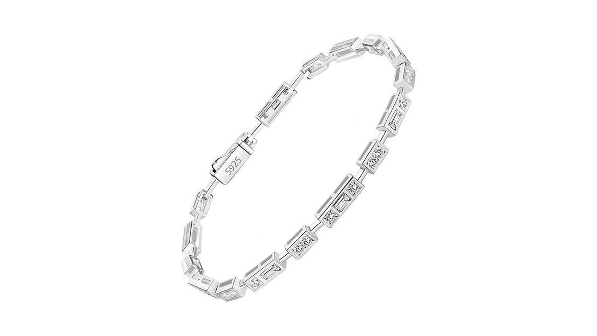 Frbod 925 Silver Tennis Bracelet Luxury Moissanite Diamond Chain For