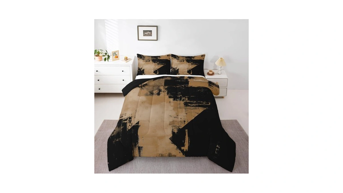 Feelyou Abstract Comforter Set All Season Modern Abstract Art Bedding