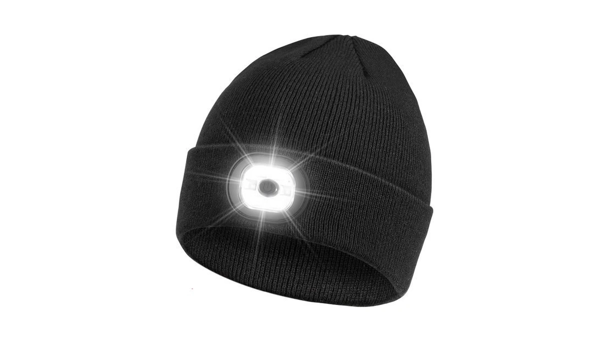 Rechargeable Led Beanie Headlamp - Unisex Winter Knit Cap With