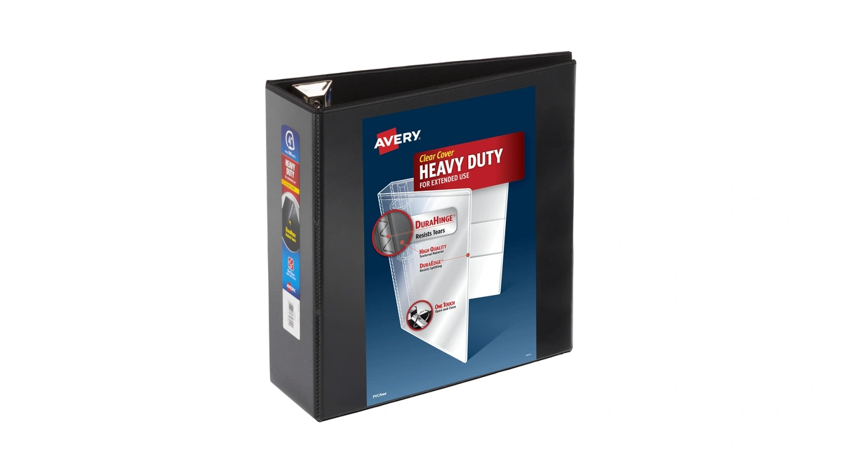 Avery® Heavy-duty 3 Ring Binder, 4" Ezd® Rings, 1 Black