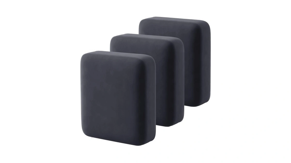Kincam Couch Cushion Cover, Stretch 3pc Sofa Cushion Cover, Dark
