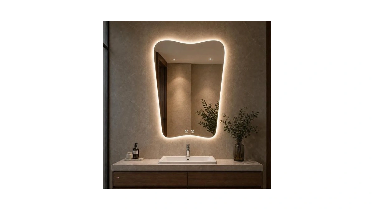 Piudoc 22x30 Inch Backlit Bathroom Mirror, Frameless Led Vanity Mirror