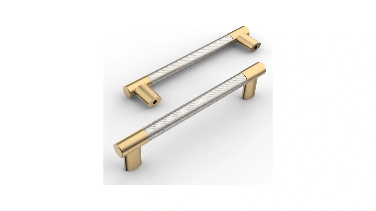 Amerdeco Pack Brushed Nickel And Gold Knurled...
