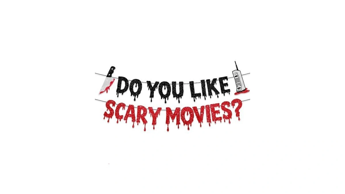 Actilize Halloween Decorations, Scary Movie Night Glitter Banner