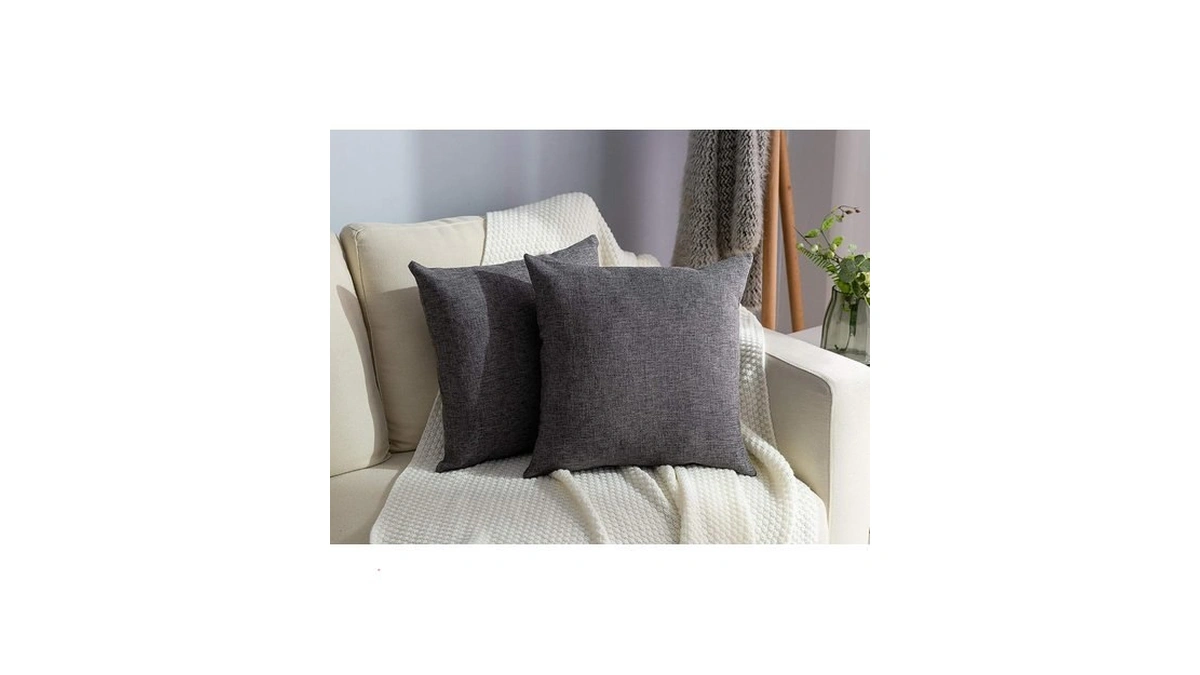 Stellhome Set Of 2 Linen Throw Pillow Case Square Decorative