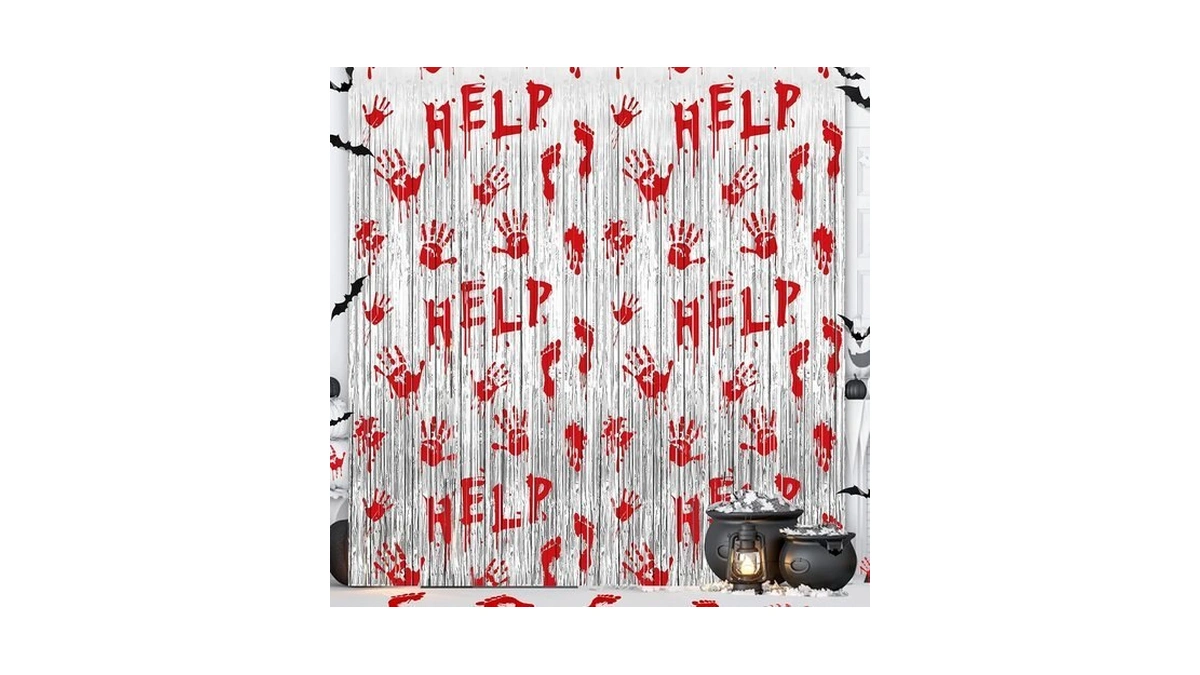 Halloween Party Decorations Scary Bloody Halloween Photo Backdrop Streamers, 2
