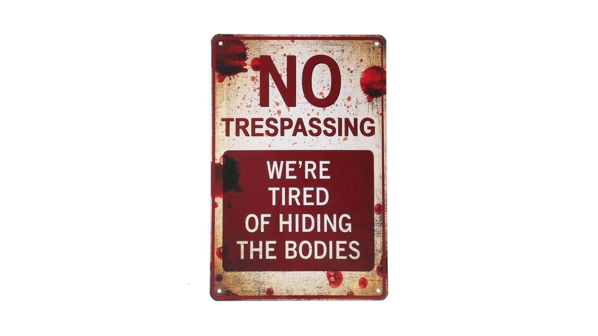 Halloween Decorations Metal Tin Sign For Outdoor Yard, Garage Wall