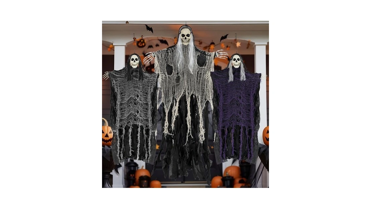 Halloween Decorations Outdoor/indoor,set Of 3 Scary Hanging Ghosts