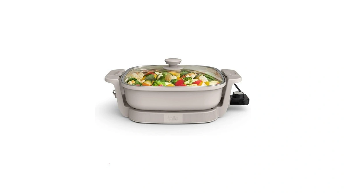 Bella Fits-anywhere Saute Make & Take Skillet, Non-toxic, Ceramic, Oatmilk