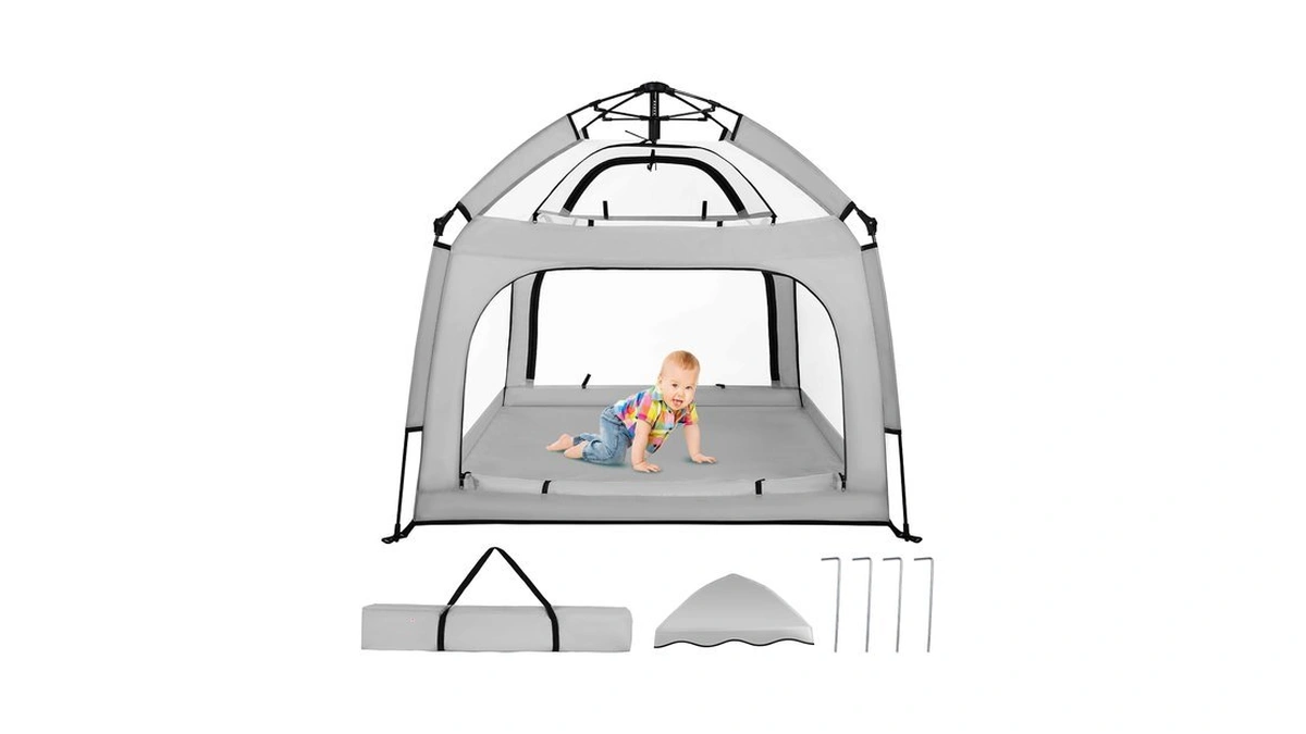 Bend River Baby Playpen With Canopy, Square Toddler Beach Tent