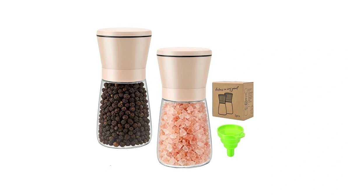 R Drurlcd 2pk Beige Salt And Pepper Grinder Set, Short