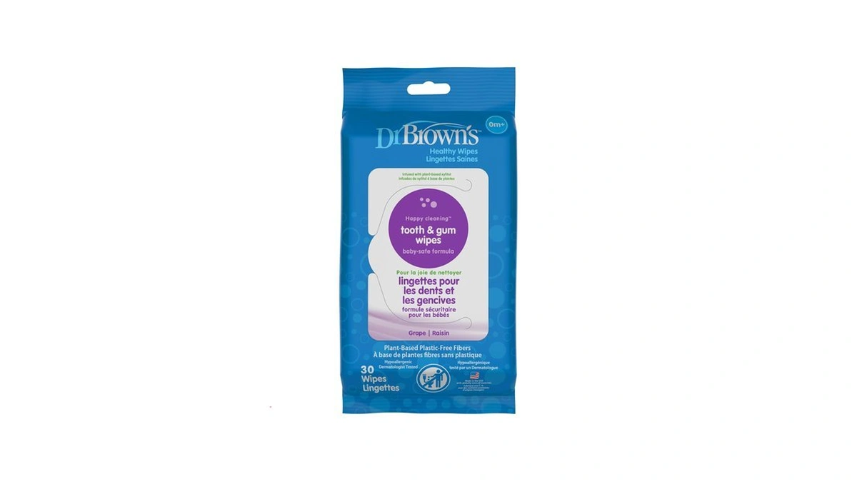 Dr. Brown's Tooth And Gum Healthy Wipes, Fluoride-free Oral Care