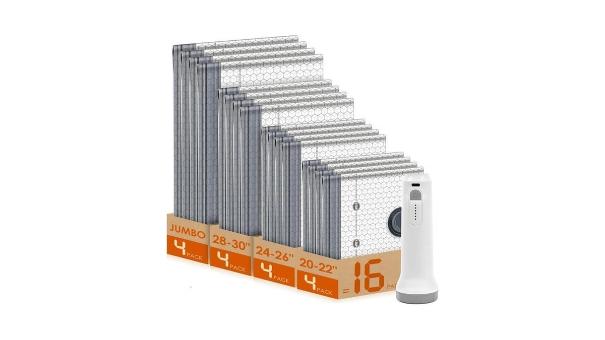 Vacuum Storage Bags For Travel With Rechargeable Pump, 16 Pack